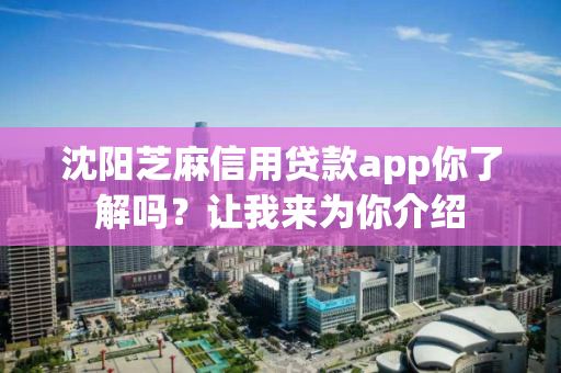 沈阳芝麻信用贷款app你了解吗?让我来为你介绍 沈阳芝麻信用贷款app你了解吗?让我来为你介绍