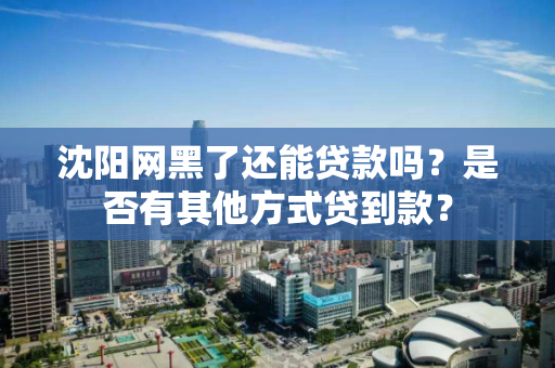 沈阳网黑了还能贷款吗？是否有其他方式贷到款？