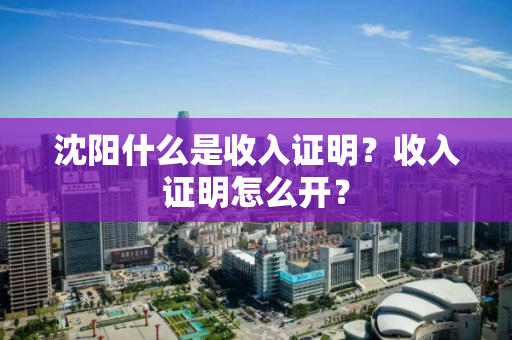 沈阳什么是收入证明？收入证明怎么开？