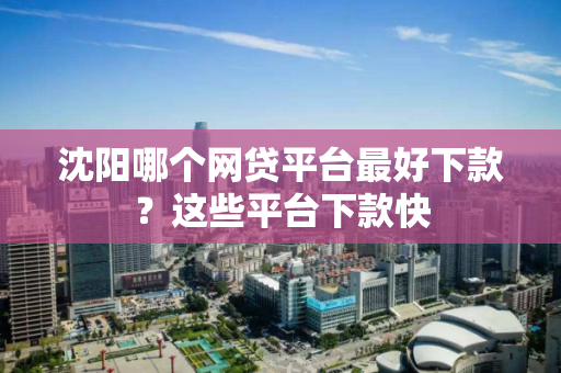 沈阳哪个网贷平台最好下款？这些平台下款快