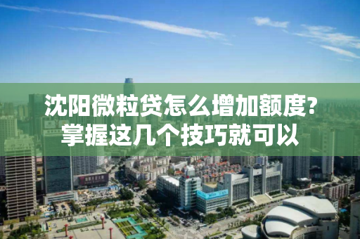 沈阳微粒贷怎么增加额度?掌握这几个技巧就可以
