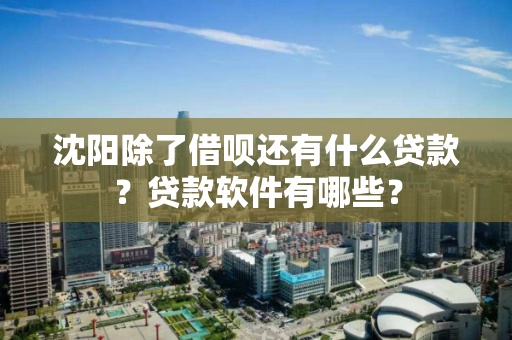 沈阳除了借呗还有什么贷款？贷款软件有哪些？