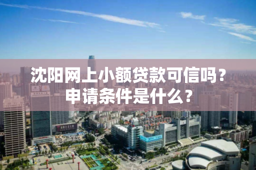沈阳网上小额贷款可信吗？申请条件是什么？