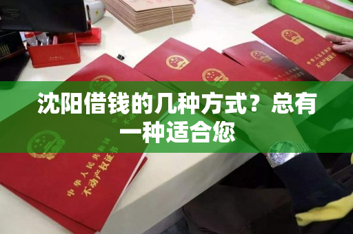沈阳借钱的几种方式？总有一种适合您