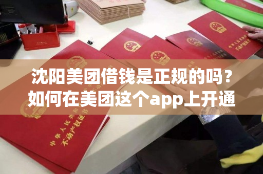 沈阳美团借钱是正规的吗？如何在美团这个app上开通这个功能