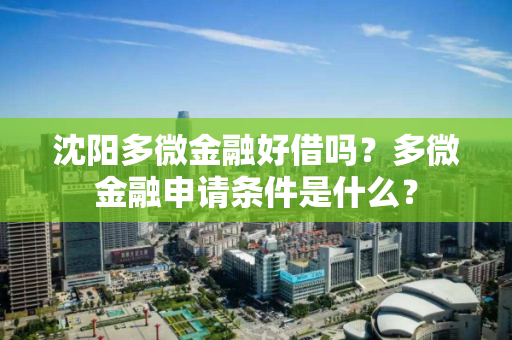 沈阳多微金融好借吗？多微金融申请条件是什么？