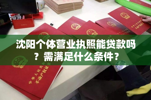 沈阳个体营业执照能贷款吗?需满足什么条件? 沈阳个体营业执照能贷款吗?需满足什么条件?