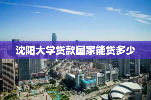 沈阳大学贷款国家能贷多少