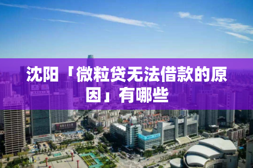 沈阳「微粒贷无法借款的原因」有哪些 沈阳「微粒贷无法借款的原因」有哪些
