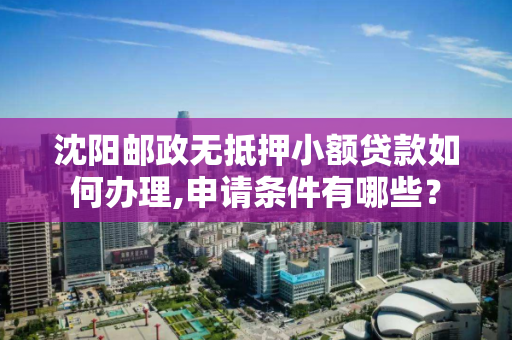 沈阳邮政无抵押小额贷款如何办理,申请条件有哪些? 沈阳邮政无抵押小额贷款如何办理,申请条件有哪些?