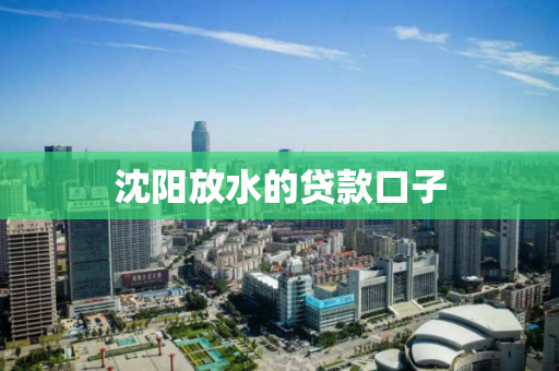 沈阳放水的贷款口子 沈阳放水的贷款口子