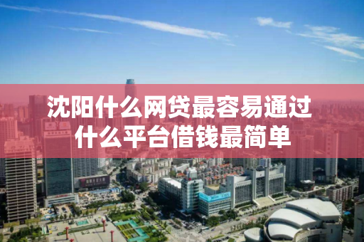 沈阳什么网贷最容易通过 什么平台借钱最简单