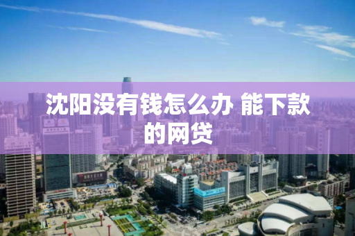 沈阳没有钱怎么办 能下款的网贷 沈阳没有钱怎么办 能下款的网贷
