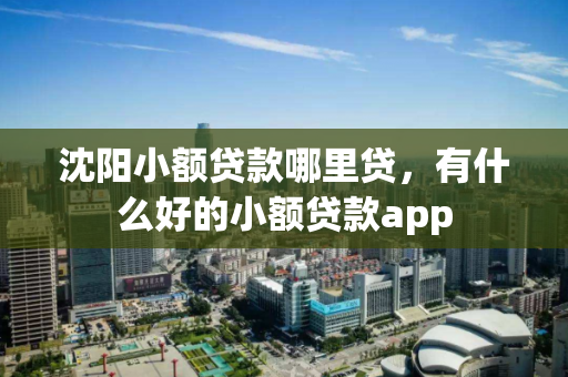 沈阳小额贷款哪里贷，有什么好的小额贷款app