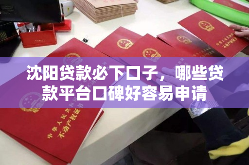 沈阳贷款必下口子，哪些贷款平台口碑好容易申请