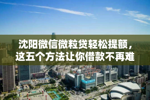 沈阳微信微粒贷轻松提额，这五个方法让你借款不再难