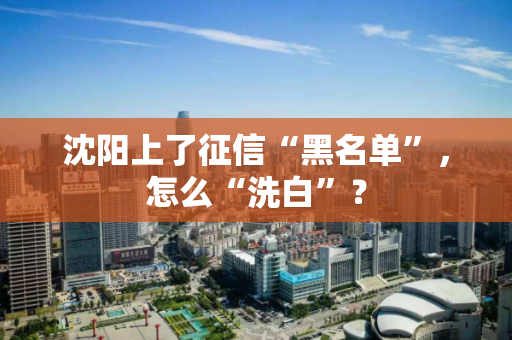 沈阳上了征信“黑名单”，怎么“洗白”？