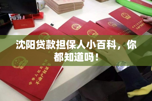 沈阳贷款担保人小百科，你都知道吗！