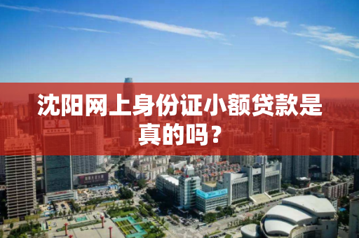 沈阳网上身份证小额贷款是真的吗？