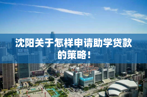沈阳关于怎样申请助学贷款的策略！