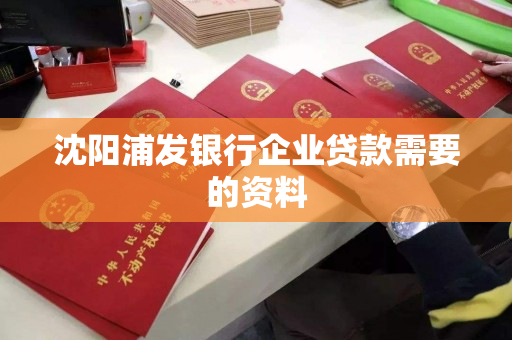 沈阳浦发银行企业贷款需要的资料
