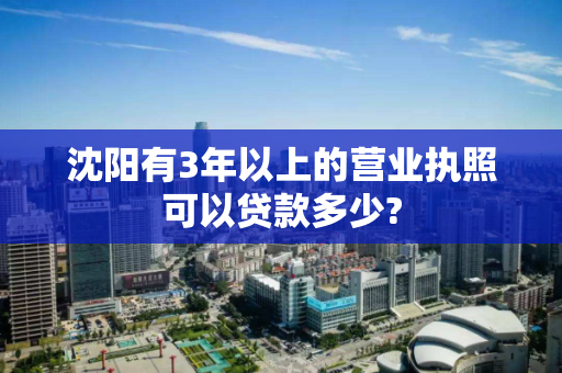 沈阳有3年以上的营业执照可以贷款多少?