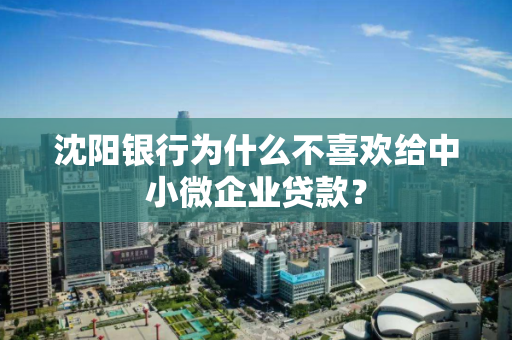 沈阳银行为什么不喜欢给中小微企业贷款？