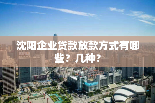 沈阳企业贷款放款方式有哪些？几种？