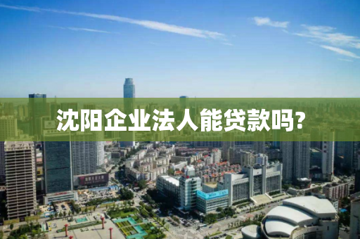 沈阳企业法人能贷款吗?