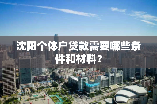 沈阳个体户贷款需要哪些条件和材料？