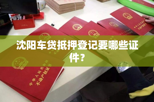沈阳车贷抵押登记要哪些证件? 沈阳车贷抵押登记要哪些证件?