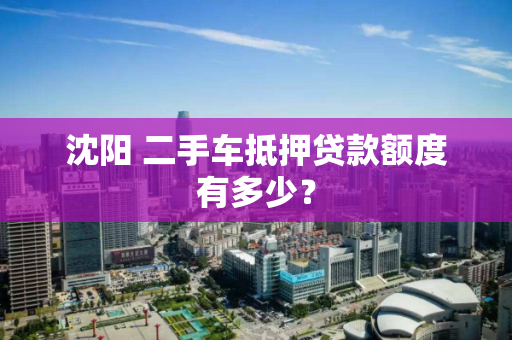 沈阳 二手车抵押贷款额度有多少？