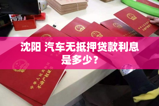 沈阳 汽车无抵押贷款利息是多少? 沈阳 汽车无抵押贷款利息是多少?