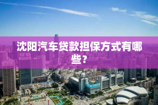 沈阳汽车贷款担保方式有哪些？