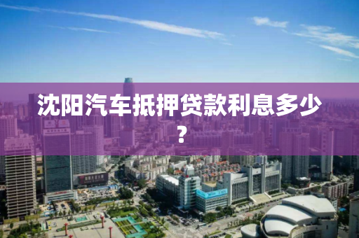 沈阳汽车抵押贷款利息多少？