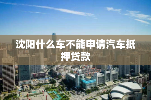 沈阳什么车不能申请汽车抵押贷款