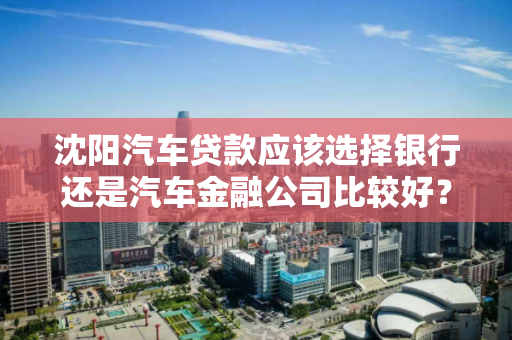 沈阳汽车贷款应该选择银行还是汽车金融公司比较好？