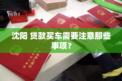 沈阳 贷款买车需要注意那些事项？