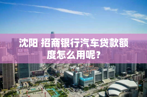 沈阳 招商银行汽车贷款额度怎么用呢? 沈阳 招商银行汽车贷款额度怎么用呢?