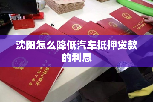 沈阳怎么降低汽车抵押贷款的利息