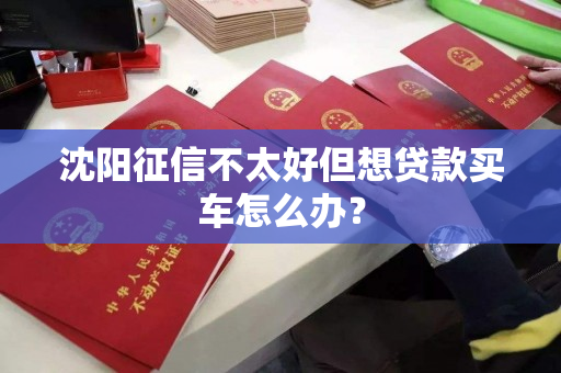 沈阳征信不太好但想贷款买车怎么办？