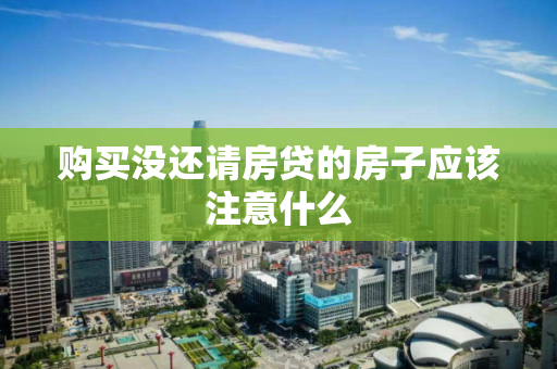 购买没还请房贷的房子应该注意什么 购买没还请房贷的房子应该注意什么