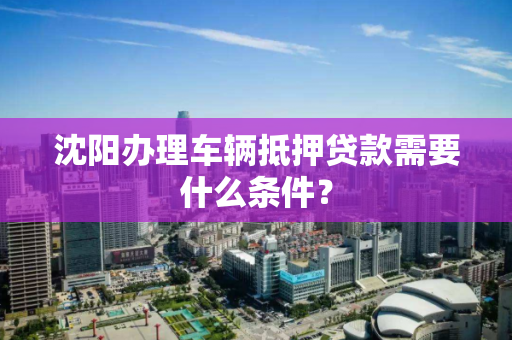 沈阳办理车辆抵押贷款需要什么条件？