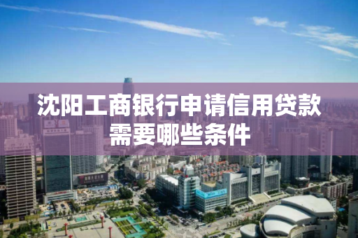 沈阳工商银行申请信用贷款需要哪些条件 沈阳工商银行申请信用贷款需要哪些条件