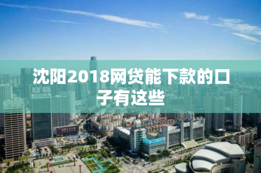 沈阳2018网贷能下款的口子有这些