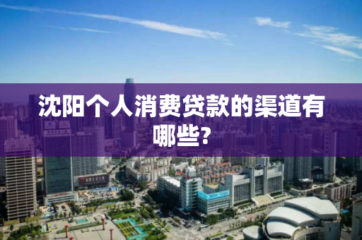 沈阳个人消费贷款的渠道有哪些?