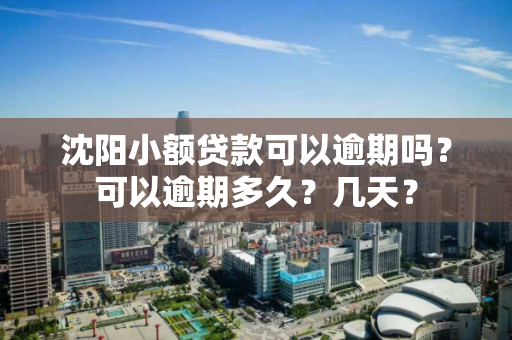 沈阳小额贷款可以逾期吗？可以逾期多久？几天？