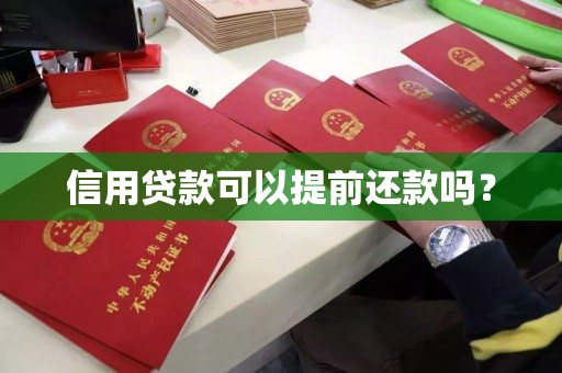 信用贷款可以提前还款吗? 信用贷款可以提前还款吗?