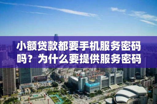 小额贷款都要手机服务密码吗?为什么要提供服务密码? 小额贷款都要手机服务密码吗?为什么要提供服务密码?