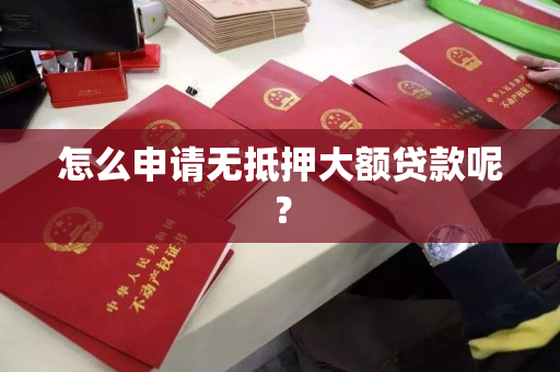 怎么申请无抵押大额贷款呢？